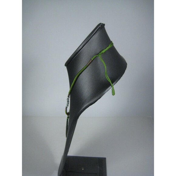 Carved Jade Stone Pendant Dragon Phoenix Adjustable Cord Necklace 15 inch Leaf - Picture 9 of 11